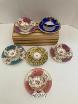 Set of Six Antique Demitasse Porcelain Cups