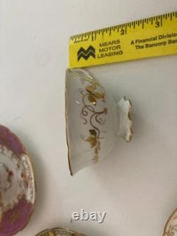 Set of Six Antique Demitasse Porcelain Cups
