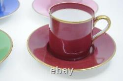 Set of Six Noritake China Porcelain Harlequin Demitasse Espresso Cups & Saucers