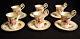 Set Of Six Dresden Flowers Demi Tasse Cups And Saucers Hand Painted Antique