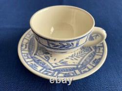 Set of six Gien Oiseaux Bleu Demitasse Cups/Saucers withoriginal box