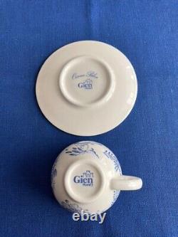 Set of six Gien Oiseaux Bleu Demitasse Cups/Saucers withoriginal box