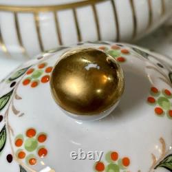 Sevres Porcelain Stacking Teapot Set Sugar Creamer Demitasse Cups Saucers Tray