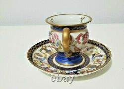 Sevres Style Demitasse Footed Cup and Saucer, gilded