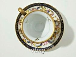 Sevres Style Demitasse Footed Cup and Saucer, gilded