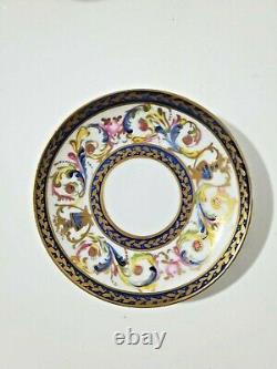 Sevres Style Demitasse Footed Cup and Saucer, gilded