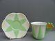 Shelley Apple Green Star 11993 Floral Dainty Demitasse/coffee Cup & Saucer