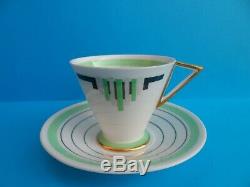 Shelley Art Deco Geometric 12824 Eve shape demitasse/coffee cup & saucer C1938