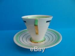 Shelley Art Deco Geometric 12824 Eve shape demitasse/coffee cup & saucer C1938