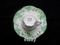 Shelley Dainty Green Daisy #053 Rare Demitasse Cup & Saucer Set Excellent