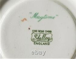 Shelley Fine Bone China Maytime Demitasse Cup and Saucer Chintz Gold Foot Ripon