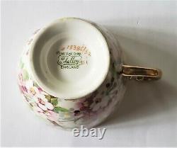 Shelley Fine Bone China Maytime Demitasse Cup and Saucer Chintz Gold Foot Ripon