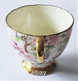 Shelley Fine Bone China Maytime Demitasse Cup and Saucer Chintz Gold Foot Ripon