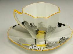 Shelley Hand Painted Scenic & Moon Demitasse Tea Cup And Saucer Teacup