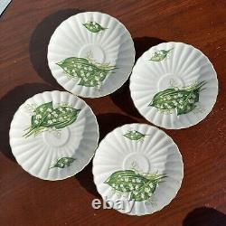 Shelley Lilly Of The Valley Dainty Cups & Saucers Set Of 4 Demitasse