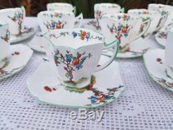 Shelley Queen Anne Crabtree pattern 11651 Coffee/Demitasse cups & saucers