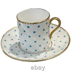 Shelley Turquoise Polka Dot Henley Coffee Pot Demitasse Cups/Saucers/Sugar/Cream