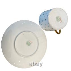 Shelley Turquoise Polka Dot Henley Coffee Pot Demitasse Cups/Saucers/Sugar/Cream