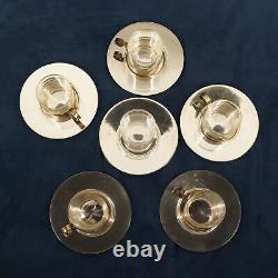 Silver Tiffany & Co. Art Deco Demitasse Cups & Saucers Free Ship USA