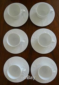 Six (6) Rosenthal Magic Flute White Demitasse Cups & Saucers Absolute Mint Cond