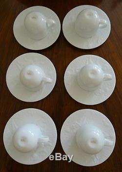 Six (6) Rosenthal Magic Flute White Demitasse Cups & Saucers Absolute Mint Cond
