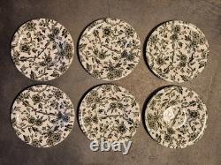 Six Arden Burleigh Green Demitasse Espresso Cup Saucer Set Staffordshire 1960