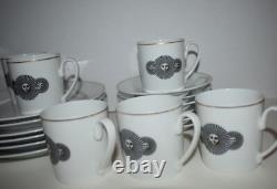 Six Fornasetti Demitasse Cups Saucers Plates Rosenthal