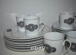 Six Fornasetti Demitasse Cups Saucers Plates Rosenthal