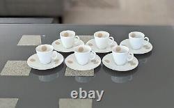 Six Rosenthal Demitasse Cups and Saucers in Coins pattern by Raymond Loewy