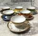 Six Vintage Arnart 5th Ave Hand Painted #2056 Espresso Demitasse Cups Saucers