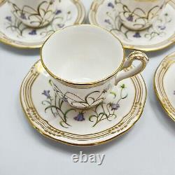 Spode Campanula Demitasse Espresso 8 Sets Blue Wildflowers Bone China England