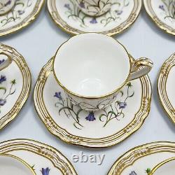 Spode Campanula Demitasse Espresso 8 Sets Blue Wildflowers Bone China England