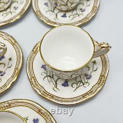 Spode Campanula Demitasse Espresso 8 Sets Blue Wildflowers Bone China England