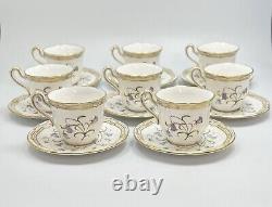 Spode Campanula Demitasse Espresso 8 Sets Blue Wildflowers Bone China England