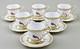Spode Chelsea Bird Coffee Demitasse Cups & Saucers X 6 Royal Provenance Mint