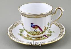 Spode Chelsea Bird Coffee Demitasse Cups & Saucers X 6 Royal Provenance Mint