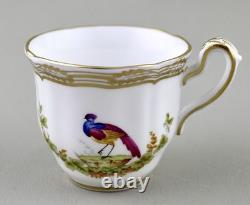 Spode Chelsea Bird Coffee Demitasse Cups & Saucers X 6 Royal Provenance Mint