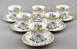 Spode China England Stafford Flowers Coffee Demitasse Cups & Saucers X 6 Mint