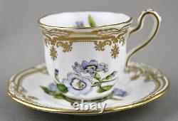 Spode China England Stafford Flowers Coffee Demitasse Cups & Saucers X 6 Mint