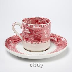 Spode Copeland Camilla Red Floral Demitasse Espresso Cups Saucers 10 Sets Lot