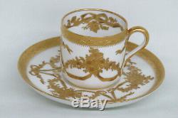 Spode Copeland Plummer NY White Gold Demitasse Espresso Cup and Saucer 1915B