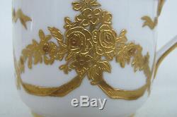 Spode Copeland Plummer NY White Gold Demitasse Espresso Cup and Saucer 1915B