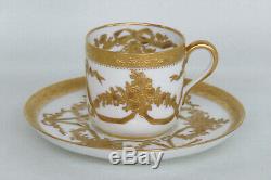 Spode Copeland Plummer NY White Gold Demitasse Espresso Cup and Saucer 1915B