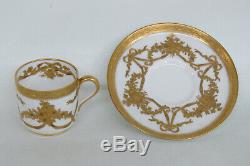 Spode Copeland Plummer NY White Gold Demitasse Espresso Cup and Saucer 1915B