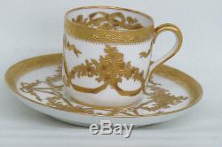 Spode Copeland Plummer NY White Gold Demitasse Espresso Cup and Saucer 1915B