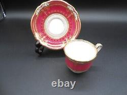 Spode Crimson Lancaster Demitasse Cup and Saucer Perfect