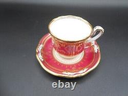 Spode Crimson Lancaster Demitasse Cup and Saucer Perfect