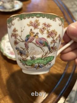 Spode Eden Vintage Tea Set Teapot, Creamer And 6 Demitasse Cups And Saucers