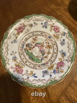 Spode Eden Vintage Tea Set Teapot, Creamer And 6 Demitasse Cups And Saucers