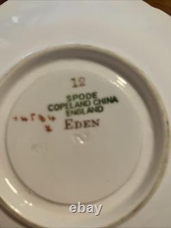 Spode Eden Vintage Tea Set Teapot, Creamer And 6 Demitasse Cups And Saucers
